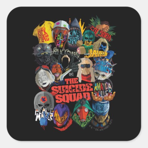 The Suicide Squad  Stylized Avatars Square Sticker