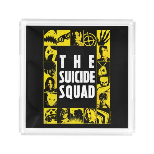 The Suicide Squad  Yellow  Black Icon Blocks Acrylic Tray