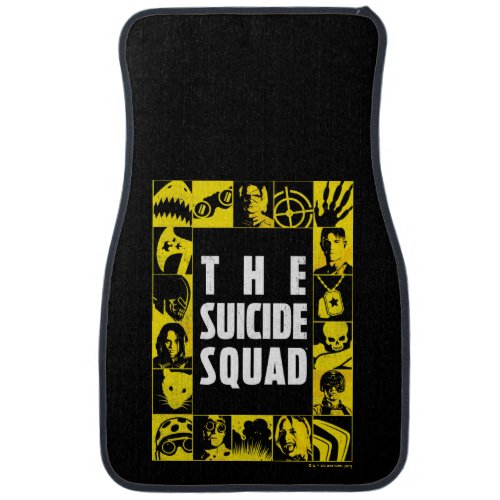 The Suicide Squad  Yellow  Black Icon Blocks Car Floor Mat