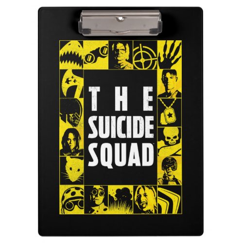 The Suicide Squad  Yellow  Black Icon Blocks Clipboard