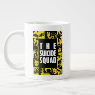 The Suicide Squad   Yellow & Black Icon Blocks Giant Coffee Mug