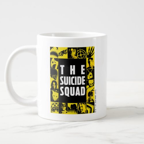 The Suicide Squad  Yellow  Black Icon Blocks Giant Coffee Mug