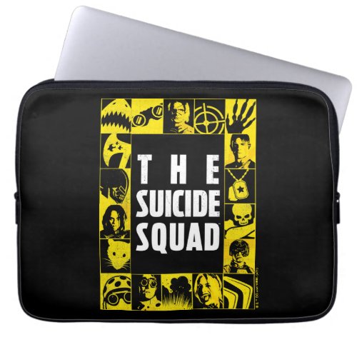 The Suicide Squad  Yellow  Black Icon Blocks Laptop Sleeve