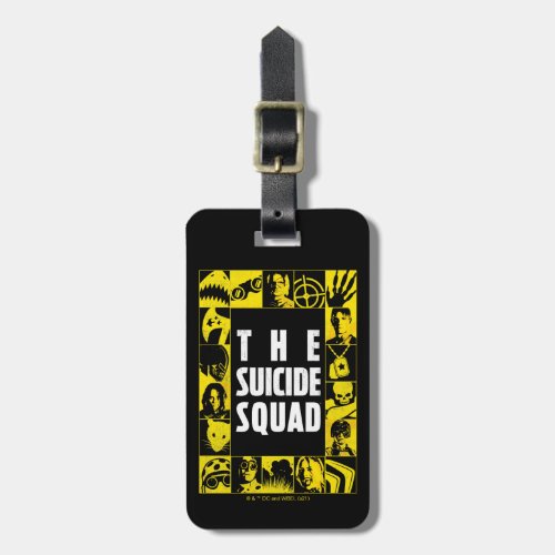The Suicide Squad  Yellow  Black Icon Blocks Luggage Tag
