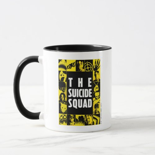 The Suicide Squad  Yellow  Black Icon Blocks Mug