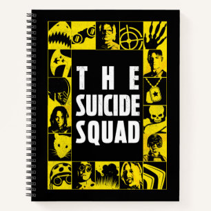 The Suicide Squad   Yellow & Black Icon Blocks Notebook