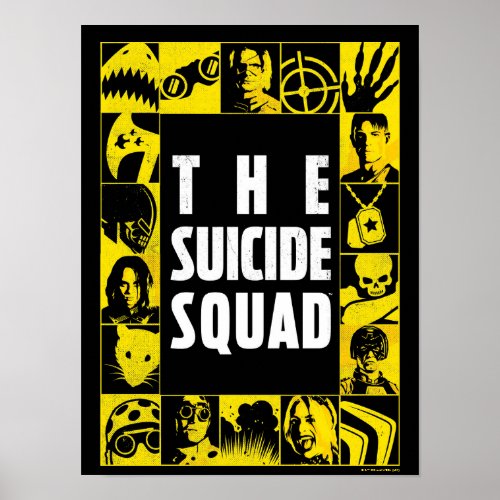 The Suicide Squad  Yellow  Black Icon Blocks Poster