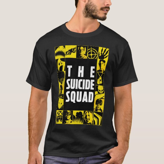 The Suicide Squad | Yellow & Black Icon Blocks T-Shirt (Front)