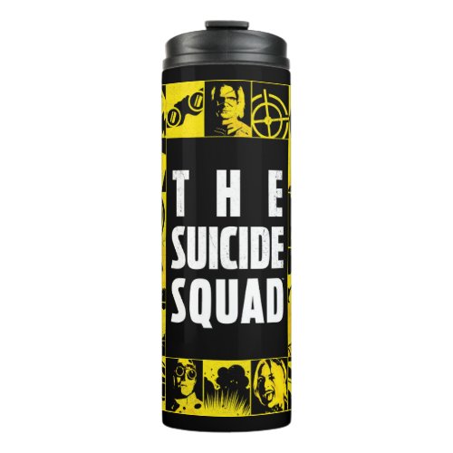 The Suicide Squad  Yellow  Black Icon Blocks Thermal Tumbler