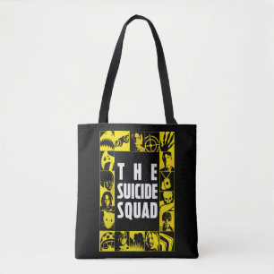The Suicide Squad   Yellow & Black Icon Blocks Tote Bag