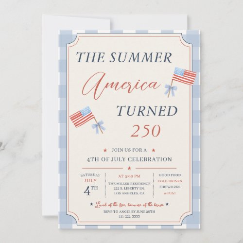 The Summer America Turned 250 4th of July Party Invitation
