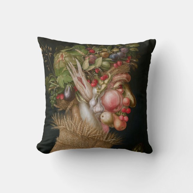 The Summer, Arcimboldo Throw Pillow (Front)