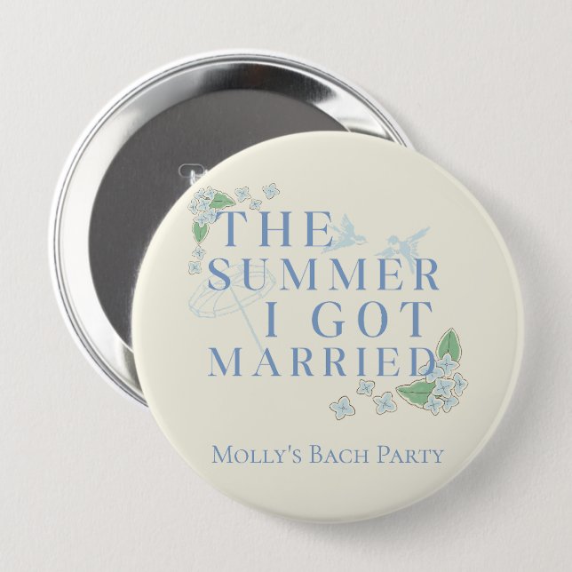 The Summer I Got Married Coastal Bachelorette Button (Front & Back)