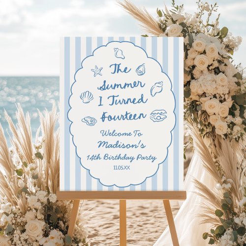 The Summer I Turned 14 Birthday Party Welcome Sign