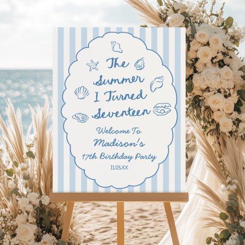 The Summer I Turned 17 Birthday Party Welcome Sign