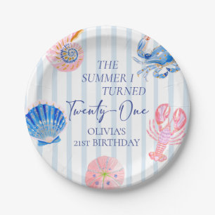 The Summer I Turned 21 Coastal Beach Birthday Paper Plates
