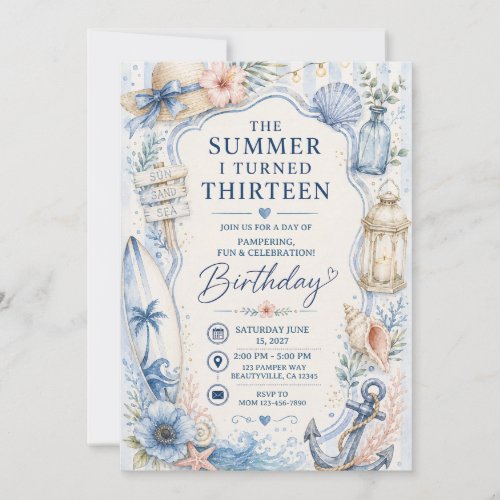 The Summer I Turned Birthday Invitation