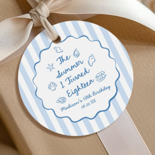 The Summer I Turned Eighteen 18th Birthday Party Favor Tags