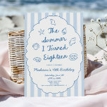 The Summer I Turned Eighteen 18th Birthday Party Invitation<br><div class="desc">This is a The Summer I Turned Eighteen Whimsical Coastal Beach 18th Birthday Party Invitation!</div>