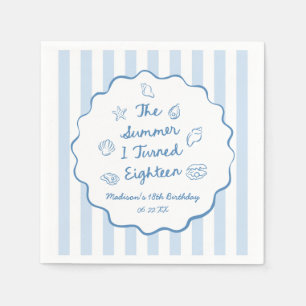 The Summer I Turned Eighteen 18th Birthday Party Napkins