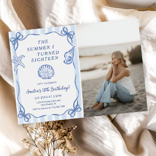 The Summer I Turned Eighteen 18th Birthday Photo Invitation