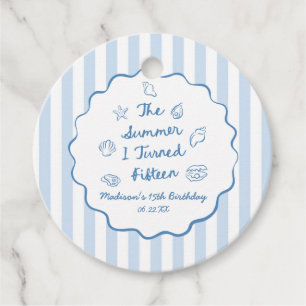 The Summer I Turned Fifteen 15th Birthday Party Favor Tags