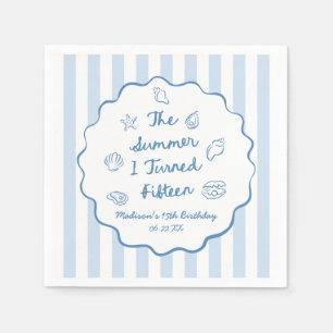 The Summer I Turned Fifteen 15th Birthday Party Napkins