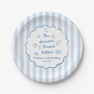 The Summer I Turned Fifteen 15th Birthday Party Paper Plates