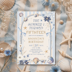 The Summer I Turned Fifthteen Coastal Birthday Invitation