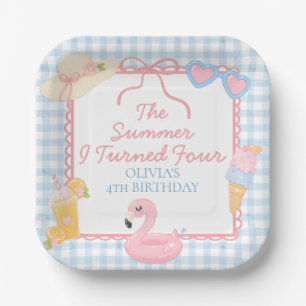 The Summer I Turned Four coastal 4th Birthday Paper Plates