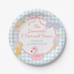 The Summer I Turned Four Coastal 4th Birthday Paper Plates