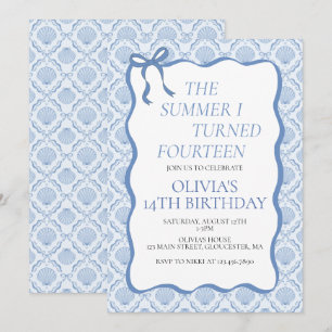 The Summer I Turned Fourteen 14th Birthday Invitation