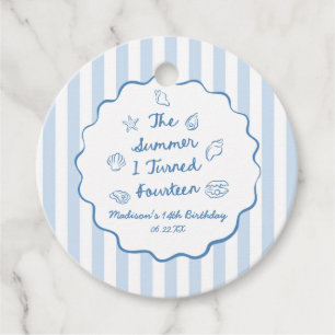 The Summer I Turned Fourteen 14th Birthday Party Favor Tags