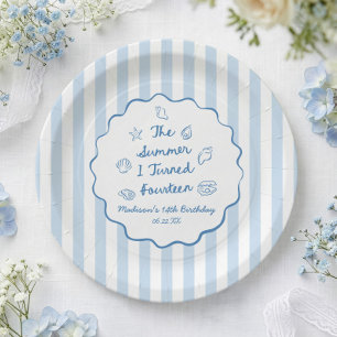 The Summer I Turned Fourteen 14th Birthday Party Paper Plates