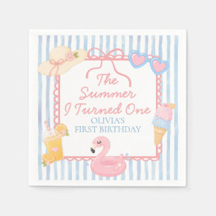 The Summer I Turned One Beach First Birthday Napkins