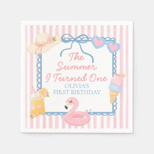 The Summer I Turned One Beach First Birthday Napkins