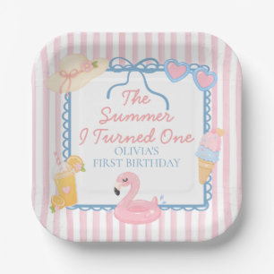 The Summer I Turned One Coastal Beach 1st Birthday Paper Plates