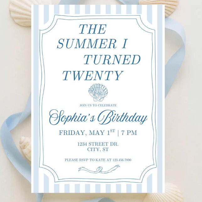 The Summer I Turned Pretty Birthday Invitation (Creator Uploaded)