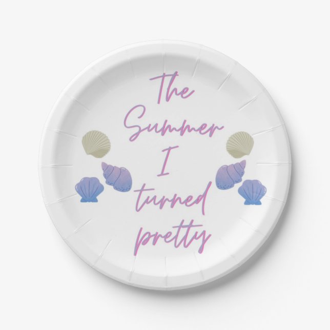 The Summer I turned pretty party supplies Paper Plates (Front)