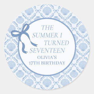 The Summer I Turned Seventeen 17th Birthday Classic Round Sticker