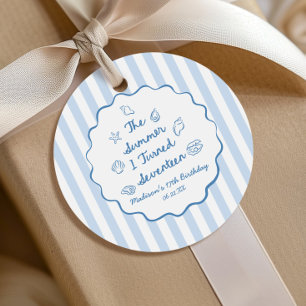 The Summer I Turned Seventeen 17th Birthday Party Favor Tags