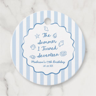 The Summer I Turned Seventeen 17th Birthday Party Favor Tags