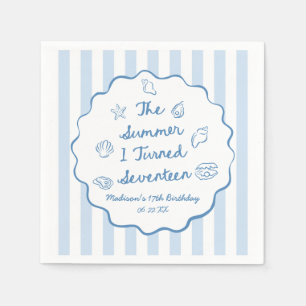 The Summer I Turned Seventeen 17th Birthday Party Napkins