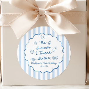 The Summer I Turned Sixteen 16th Birthday Party Classic Round Sticker