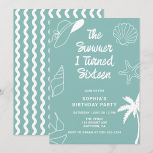 The Summer I Turned Sixteen 16th Birthday Party Invitation