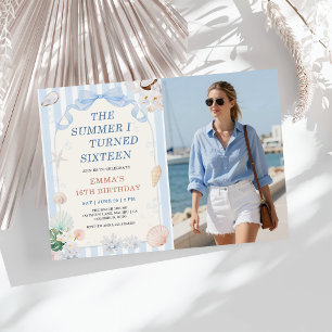 The Summer I Turned Sixteen Seashell Birthday Invitation