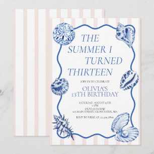 The Summer I Turned Thirteen 13th Birthday Invitation