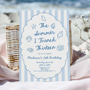 The Summer I Turned Thirteen 13th Birthday Party Invitation
