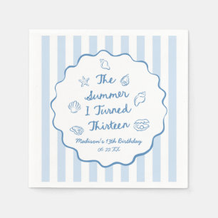 The Summer I Turned Thirteen 13th Birthday Party Napkins