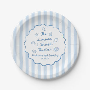 The Summer I Turned Thirteen 13th Birthday Party Paper Plates